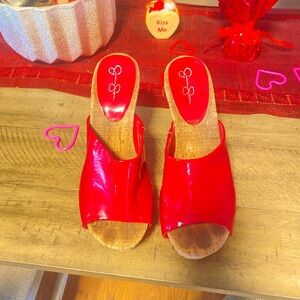 Red Women's Slide Sandals